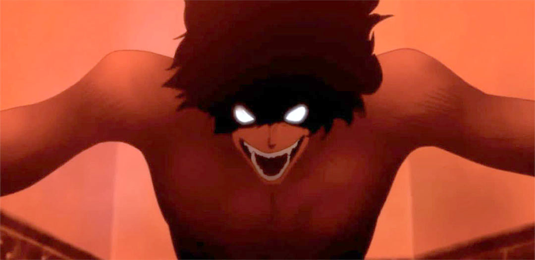 Akira Fudo changing into Devilman